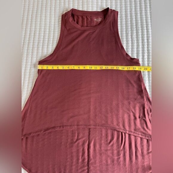 Athleta Essence Relaxed High Low Athleisure Tank Size Small Antique Burgundy EUC - Picture 6 of 11